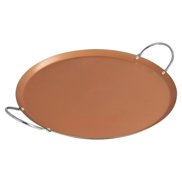 Oster Stonefire Comal Pan Non-Stick 14 In., Matte Black/ Copper