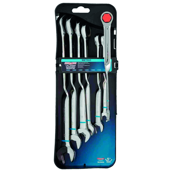 ****Channellock Standard 12-Point Twisted Ratcheting Combination 7pc Wrench Set