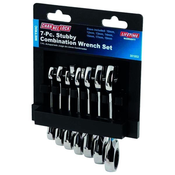 ****Channellock Metric 12-Point Stubby Ratcheting Combination 7pc Wrench Set