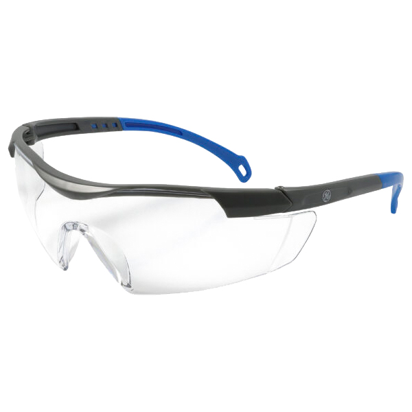 ****GE Gray/Blue Safety Glasses Clear Anti-Fog