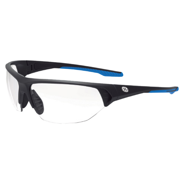 ****GE Black/Blue Safety Glasses Clear Anti-Fog