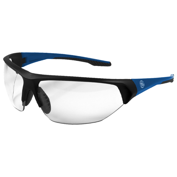 ****GE Black/Blue Safety Glasses Clear Anti-Fog