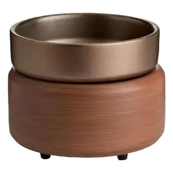 Candle Warmers 2-In-1 Classic Fragrance Warmer, Pewter Walnut