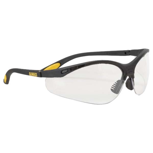 DeWalt Reinforcer Clear Lens Safety Glasses with Black/Yellow Frame
