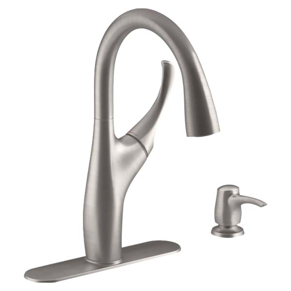 Kohler Mazz Single Handle Lever Pull-Down Kitchen Faucet Stainless