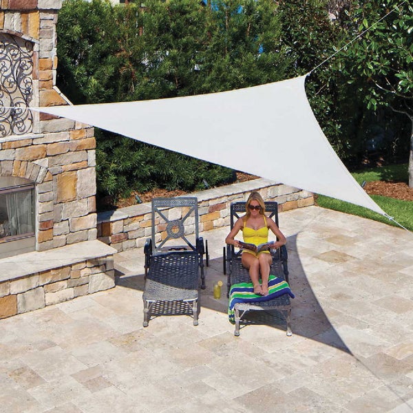 Coolaroo Ready To Hang Shade Sail Canopy 11 Ft. 10 In. Pebble