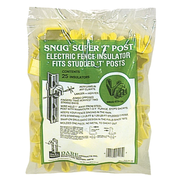 ****Dare Snug Snap-On Yellow Polyethylene Electric Fence Insulator (25-Pack)