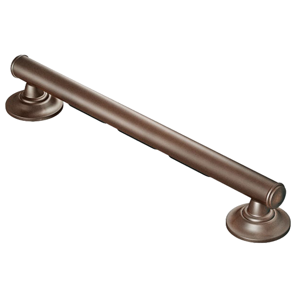 Moen 16 In. x 1-1/4 In. Concealed Screw Designer Elegance Grab Bar with Grip Pad, Old World Bronze