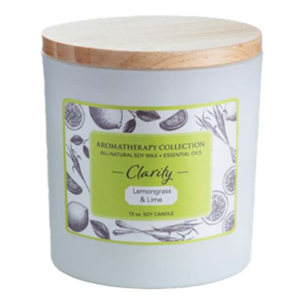 ****Candle Warmers 15oz Clarity Aromatherapy Candle - Lemongrass and Lime