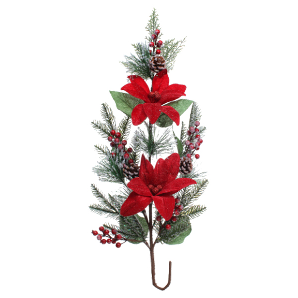 ****Miro Poinsettia 2pc Red Hanging