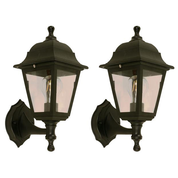 IKE LITE Outdoor Wall Lamp 1-Light Sand Black E27 40W (Set of 2)