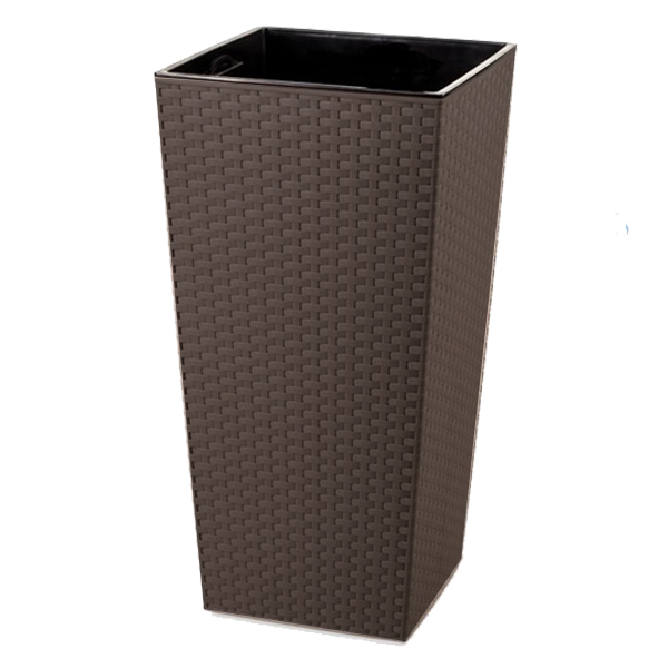 Rey Planter Square Rattan Style 9.8in