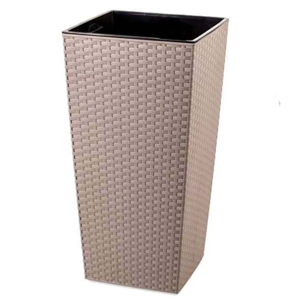 Rey Planter Square Rattan Style 15.75in