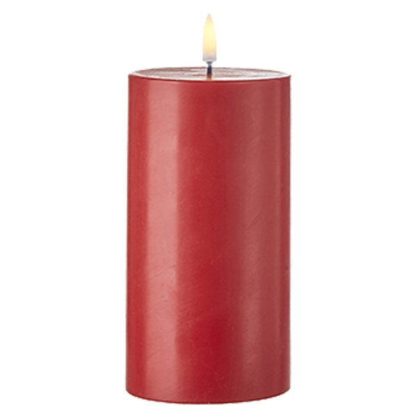 ****Raz Christmas Pillar Candle 3x7in Red