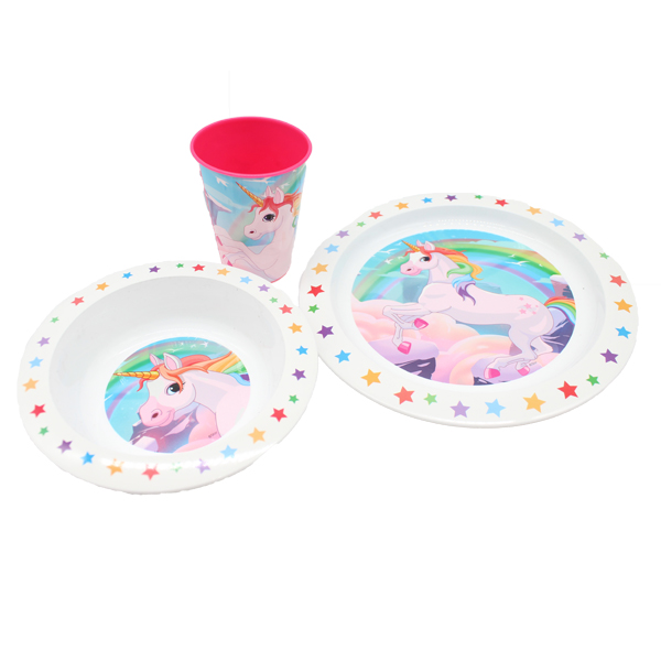 ****Disney Kids 3pc Dinnerware Set Unicorns