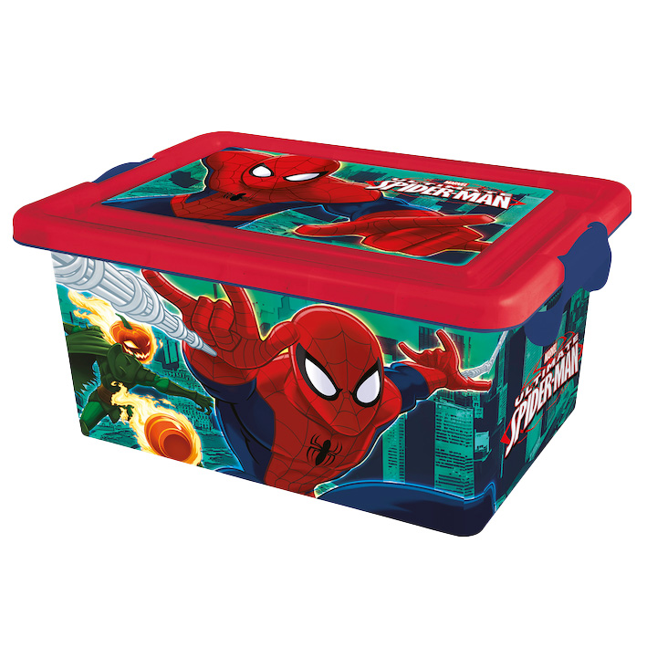 ****Disney Kids Storage Click Box 7L Spiderman Comics