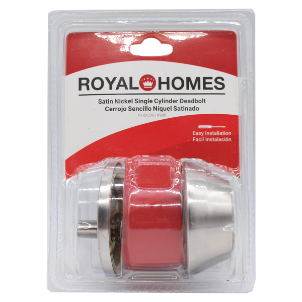 ****Royal Homes Single Cylinder Deadbolt Satin Nickel