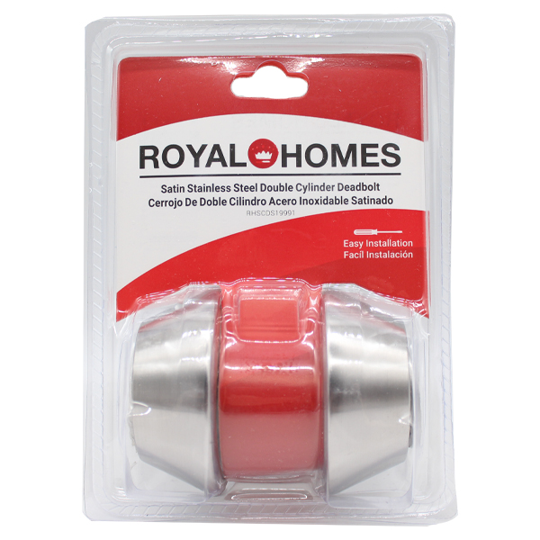 Royal Homes Double Cylinder Deadbolt Satin Stainless Steel