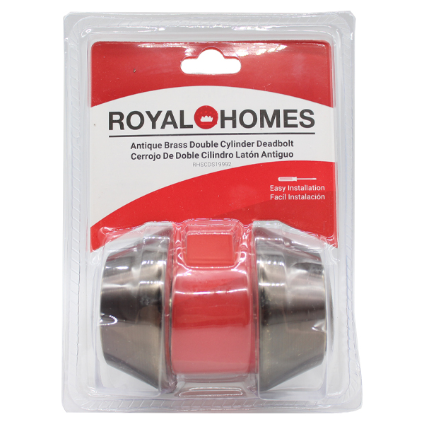 ****Royal Homes Double Cylinder Deadbolt Antique Brass