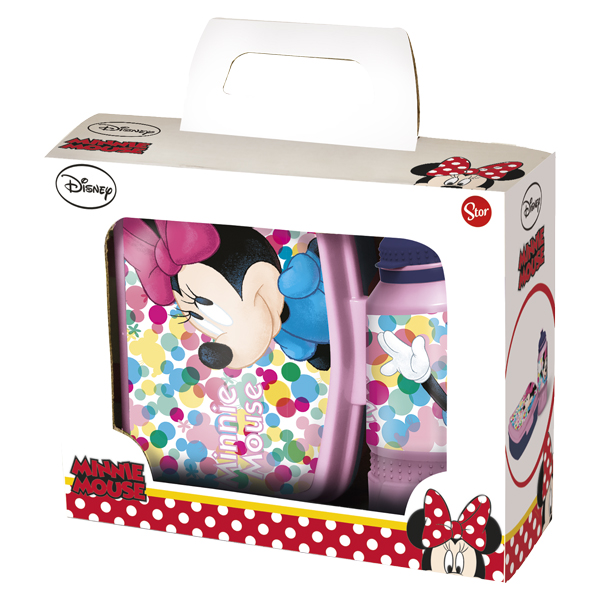 ****Disney Kids 2-pc Back to School Set - Sports Bottle 420ml &amp; Sandwich Box - Minnie Feel Good