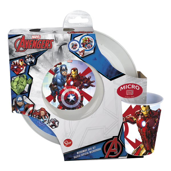 ****Disney Kids 3-pc Microwavable Set - Bowl, Plate &amp; Tumbler - Avengers Rolling Thunder