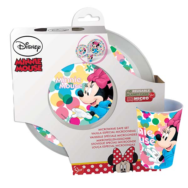 ****Disney Kids 3-pc Microwavable Set - Bowl, Plate &amp; Tumbler - Minnie Feel Good