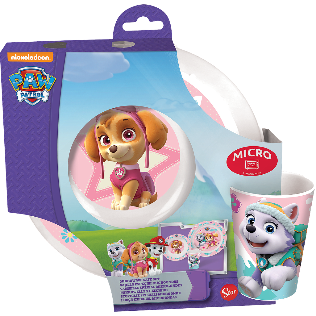 ****Disney Kids 3-pc Microwavable Set - Bowl, Plate &amp; Tumbler - Paw Patrol Girls