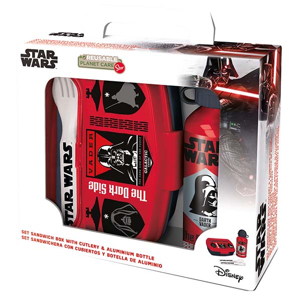 ****Disney Kids 4-pc Back to School Set - Bottle 400ml &amp; Sandwich Box - Star Wars