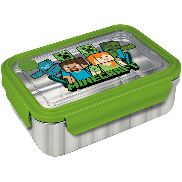 Disney Kids Sandwich Box Stainless Steel 670ml - Minecraft