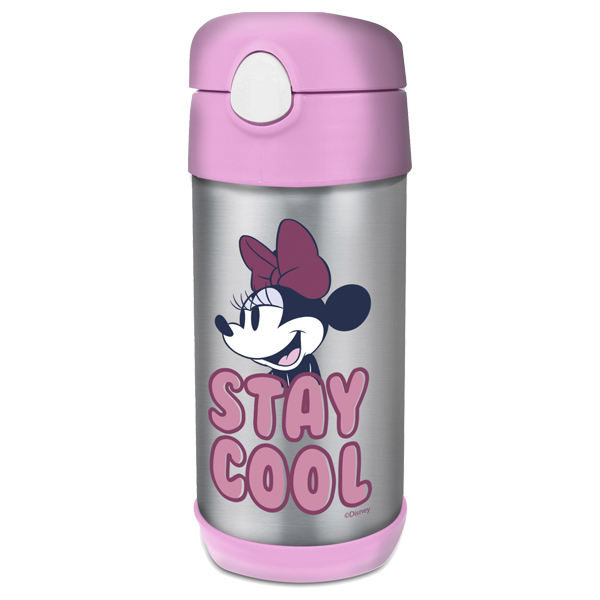 Disney Kids Insulated Steel Bottle 360ml with Straw - Minnie