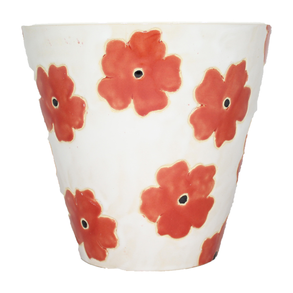 ****Classy Homes Ceramic Plant Pots Floral Multicolor M