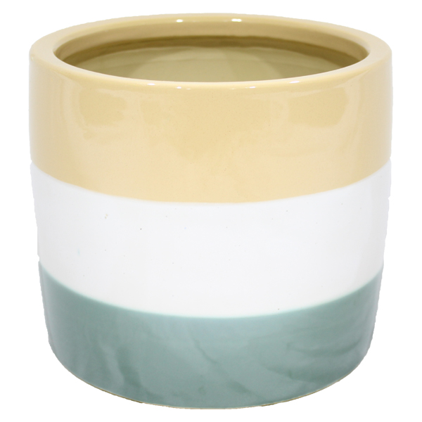 ****Classy Homes Ceramic Plant Pots Striped Multicolor L