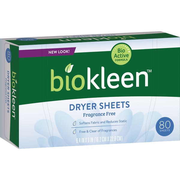 ****Biokleen Fragrance Free Dryer Sheets 80pk