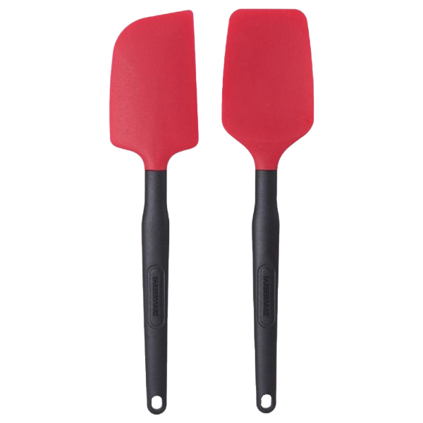 Farberware Classic 2pc Spoon/Scraper Spatula Set Red