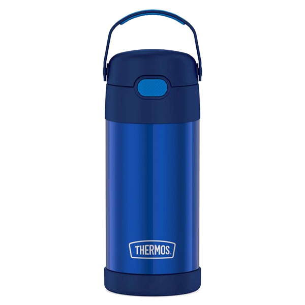 ****Thermos Funtainer Stainless Steel Water Bottle With Straw, 12 Oz. Navy