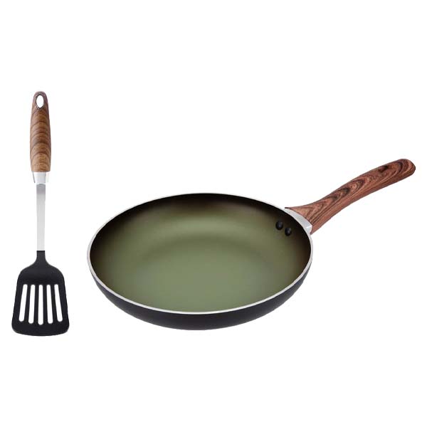 ****Hamilton Beach 2pc Non-Stick Frying Pan Set 9.5in Aluminum w/ Nylon Tool