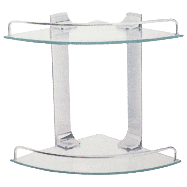 Classy Homes Double Corner Shelf Glass