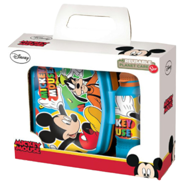 ****Disney Mickey 2pc BTS Gift Set - Sport Bottle 420ml &amp; Sandwich Box