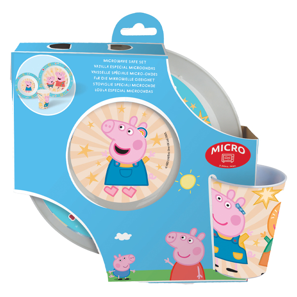 ****Disney Kids 3Pc Microwavable Set - Bowl, Plate &amp; Tumbler - Peppa Pig