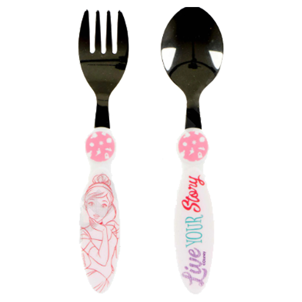 ****Disney Kids 2-pc Cutlery Set Metallic - Princess