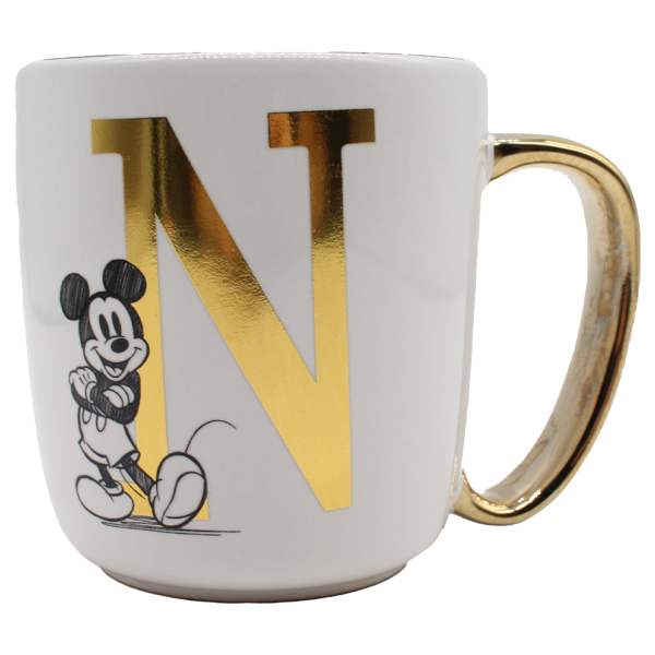 ****Disney Mickey Ceramic Alphabet Mug 13oz - N