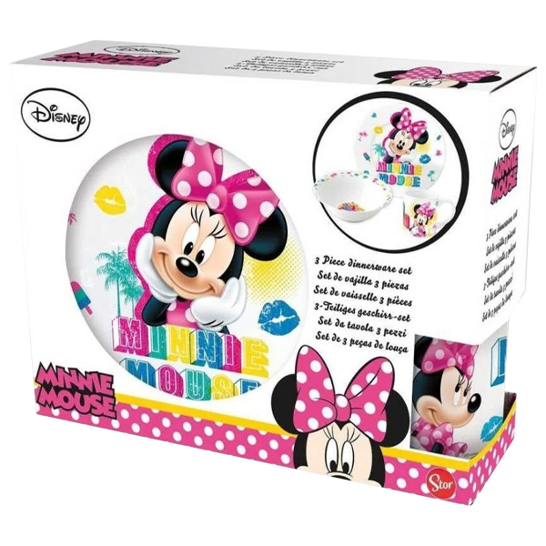 ****Disney Minnie 3pc Ceramic Snack Set