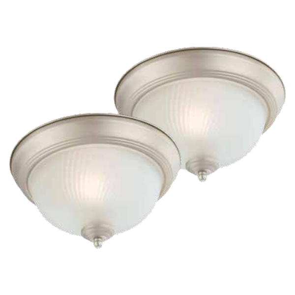 Westinghouse 2pk 11-In. Flush Mount Ceiling Light, Brushed Nickel