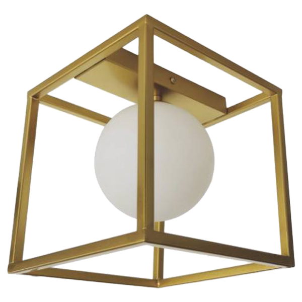 ****Royal Home Indoor Ceiling Fixture Gold 1XE12-40W Opal Glass