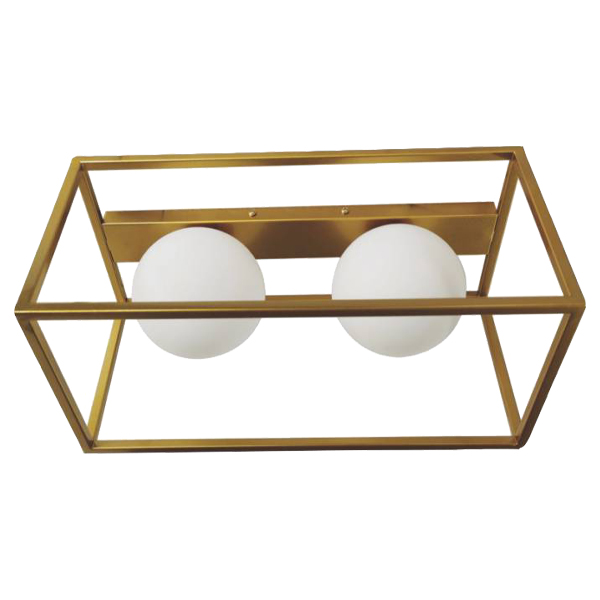****Royal Home Ceiling Light Metal 2XE14-40W Opal Glass Gold