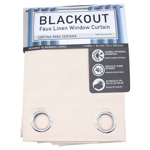 Home Living Blackout Window Curtain Faux Linen 52x90in