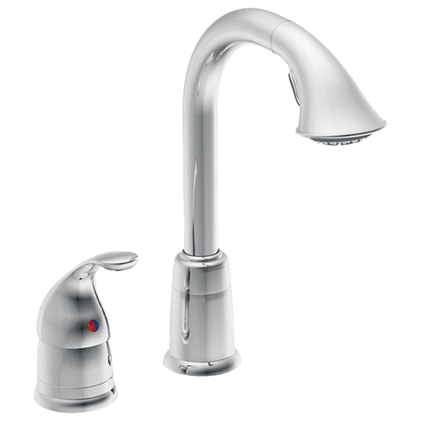 ^Moen Bar Faucet With Pullout Spuot