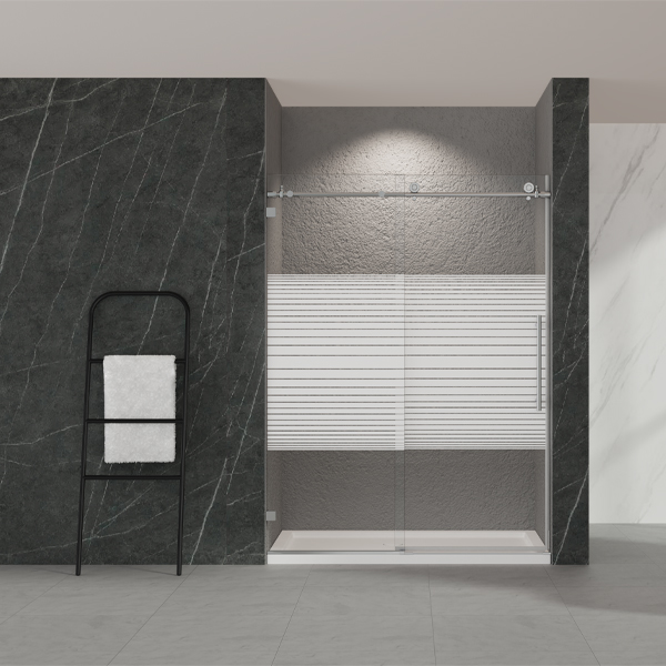 Royal Homes Shower Enclosure 48 x 73 In. Right Hand Direction Stripe Print