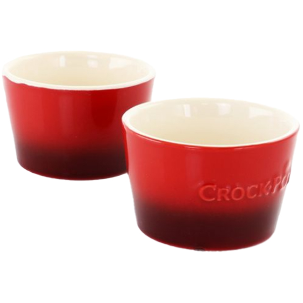 ****Crock-Pot Artisan 2pc Ramekin Set 8oz Gradient Red Stoneware