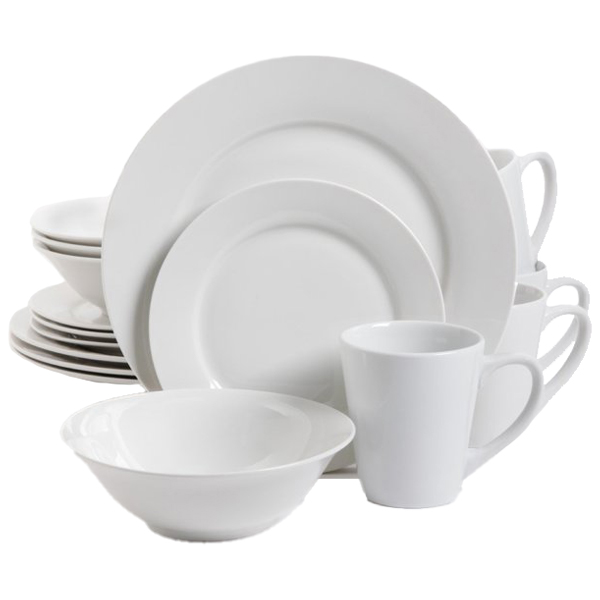 Gibson Noble Court 16pc Dinnerware Set - White Fine Ceramic